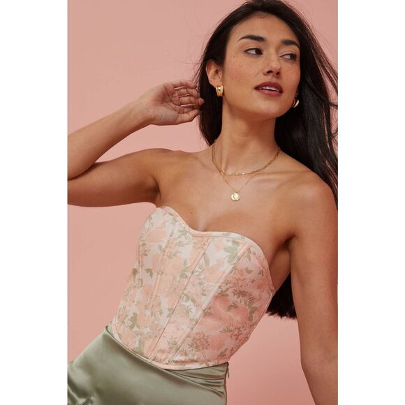 Altar'd State Tops - Altar'd State Abbie Floral Corset Tube Top